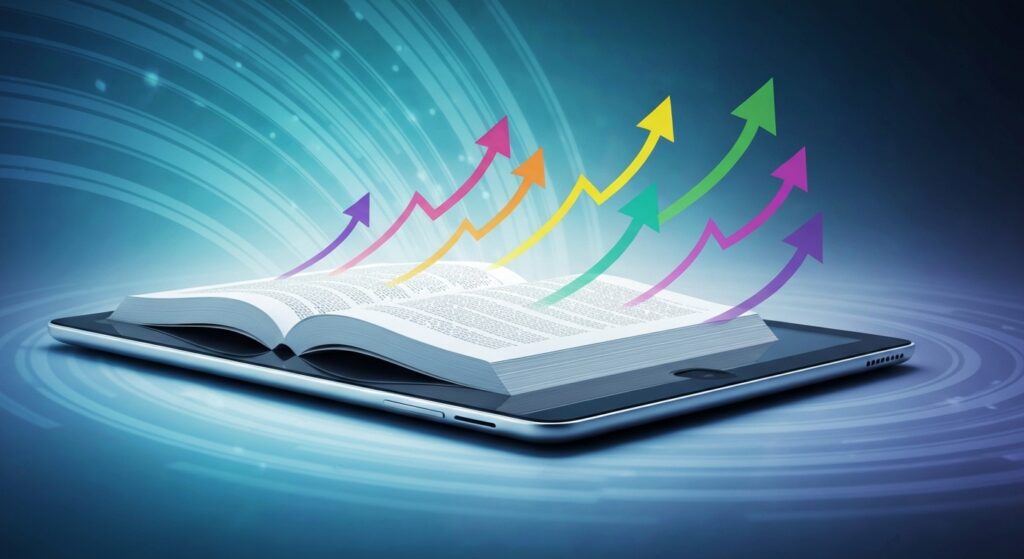 Ilustração de um eBook gratuito como estratégia de marketing digital e geração de leads