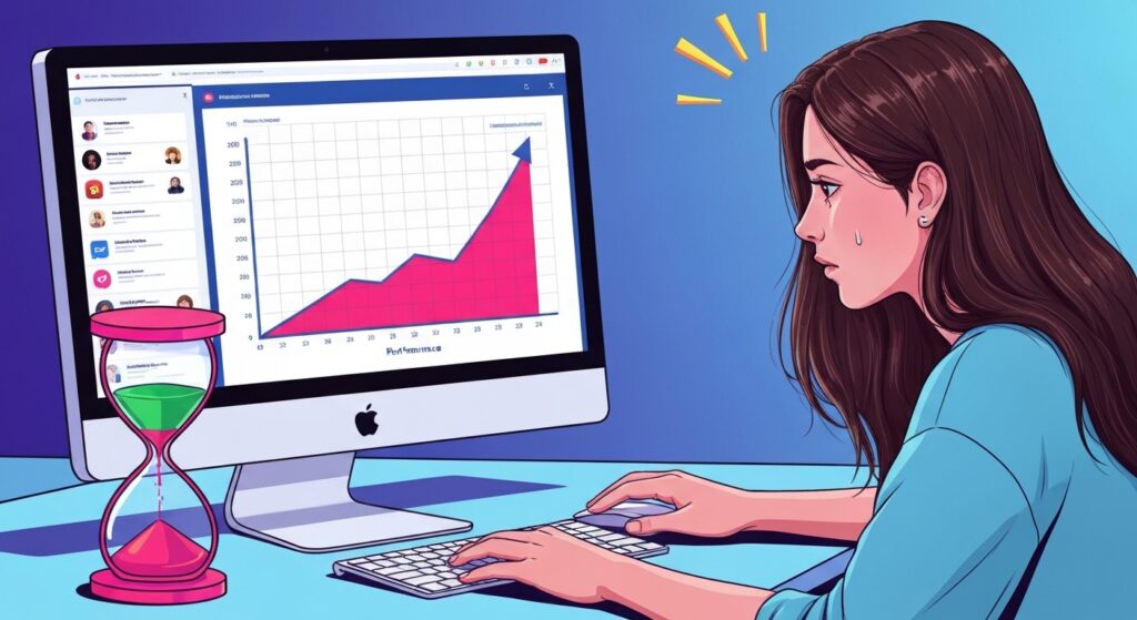 Imagem conceitual representando a queda na qualidade de conteúdo devido à publicação rápida.