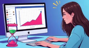 Imagem conceitual representando a queda na qualidade de conteúdo devido à publicação rápida.