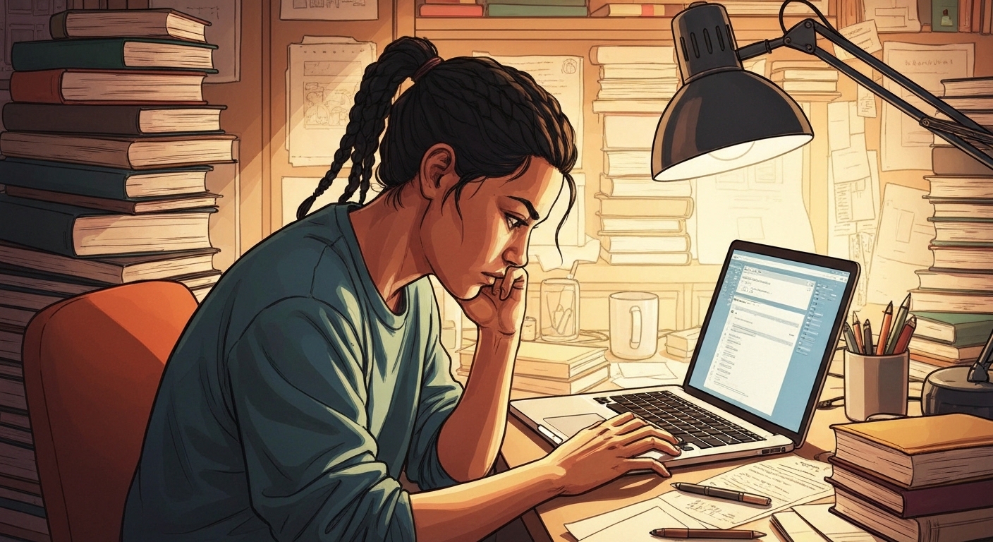 Pessoa escrevendo um livro em uma escrivaninha com livros ao redor