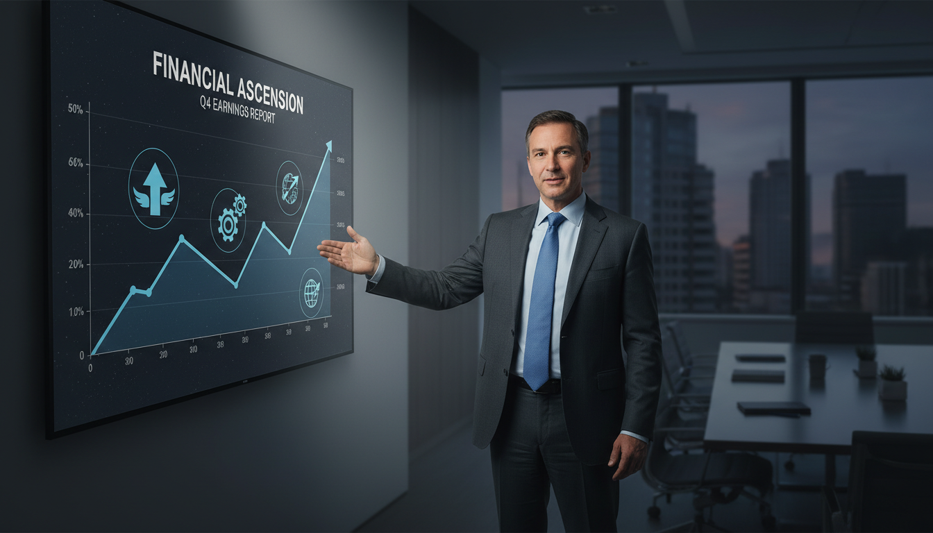 CFO apresentando gráfico financeiro com elementos de storytelling