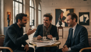 Wagner Moura, Colin Farrell e Ralph Fiennes em cena de filme